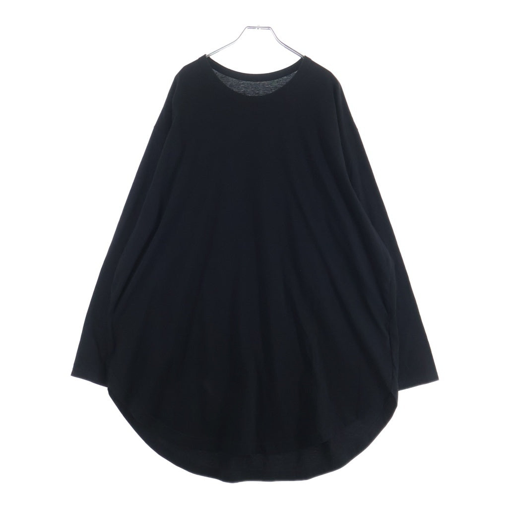 Ground Y(グラウンドワイ) COTTON JERSEY HEM ROUND JUMBO T-SHIRT LONG SLEEVES コットン ジャージー ヘム ラウンド ジャンボ 長袖Tシャツ カットソー ブラック GA-T06-040