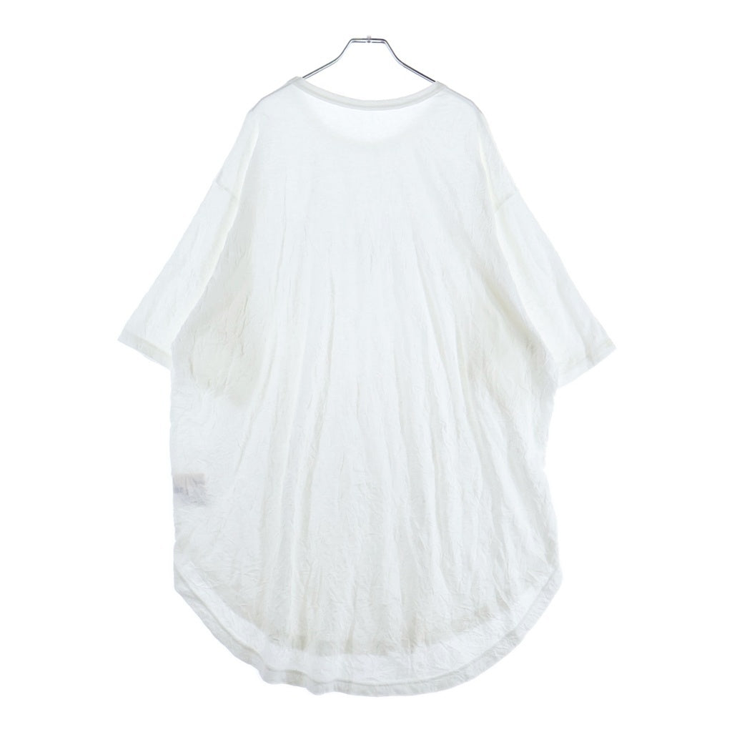 Ground Y(グラウンドワイ) CATCH WASHER HEM ROUND JUMBO T-SHIRT SHORT SLEEVES キャッチ ワッシャー ヘム ラウンド ジャンボ 半袖Tシャツ カットソー ホワイト GA-T05-042