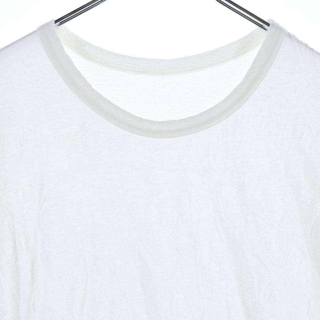 Ground Y(グラウンドワイ) CATCH WASHER HEM ROUND JUMBO T-SHIRT SHORT SLEEVES キャッチ ワッシャー ヘム ラウンド ジャンボ 半袖Tシャツ カットソー ホワイト GA-T05-042
