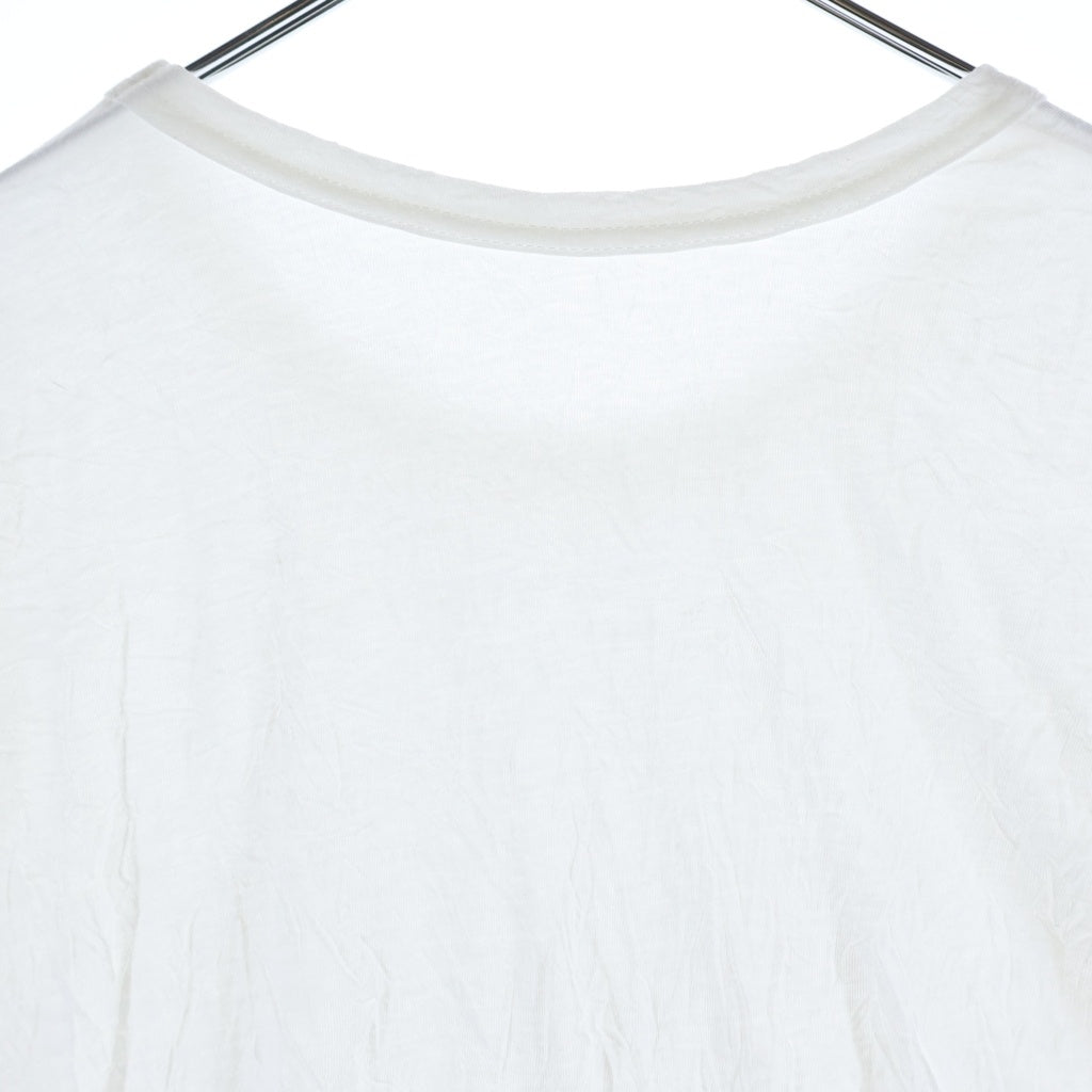 Ground Y(グラウンドワイ) CATCH WASHER HEM ROUND JUMBO T-SHIRT SHORT SLEEVES キャッチ ワッシャー ヘム ラウンド ジャンボ 半袖Tシャツ カットソー ホワイト GA-T05-042
