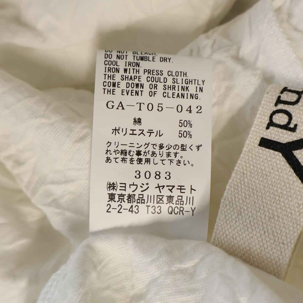 Ground Y(グラウンドワイ) CATCH WASHER HEM ROUND JUMBO T-SHIRT SHORT SLEEVES キャッチ ワッシャー ヘム ラウンド ジャンボ 半袖Tシャツ カットソー ホワイト GA-T05-042