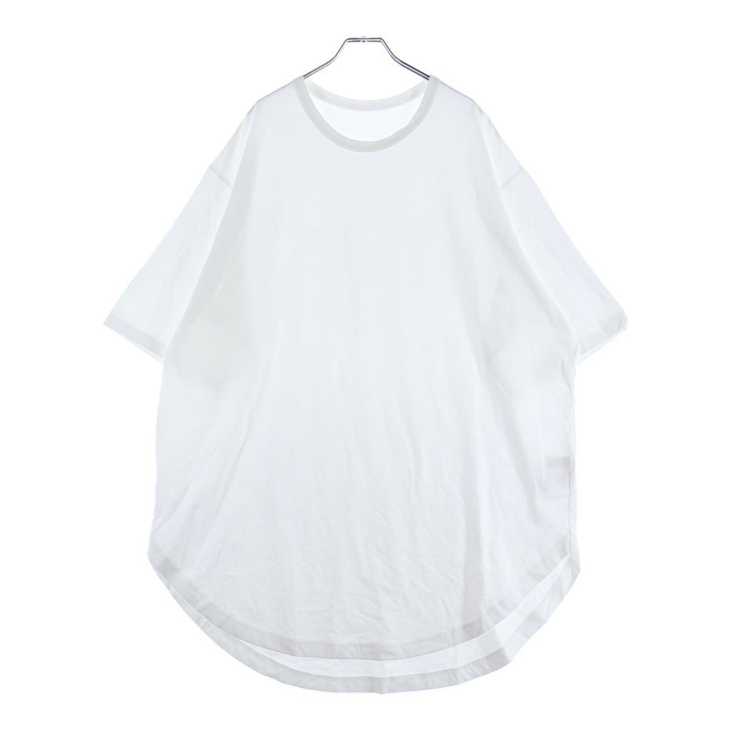 Ground Y(グラウンドワイ) COTTON JERSEY HEM ROUND JUMBO T-SHIRT SHORT SLEEVES コットン ジャージー ヘム ラウンド ジャンボ 半袖Tシャツ カットソー ホワイト GA-T05-040