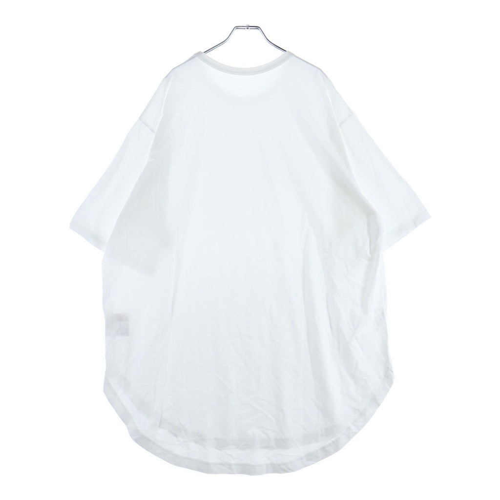 Ground Y(グラウンドワイ) COTTON JERSEY HEM ROUND JUMBO T-SHIRT SHORT SLEEVES コットン ジャージー ヘム ラウンド ジャンボ 半袖Tシャツ カットソー ホワイト GA-T05-040