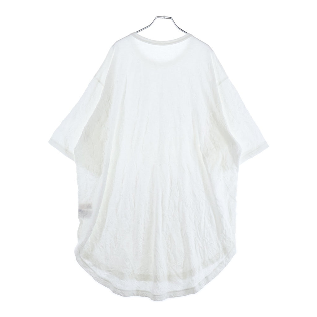Ground Y(グラウンドワイ) CATCH WASHER HEM ROUND JUMBO T-SHIRT SHORT SLEEVES キャッチ ワッシャー ヘム ラウンド ジャンボ 半袖Tシャツ カットソー ホワイト GA-T05-042