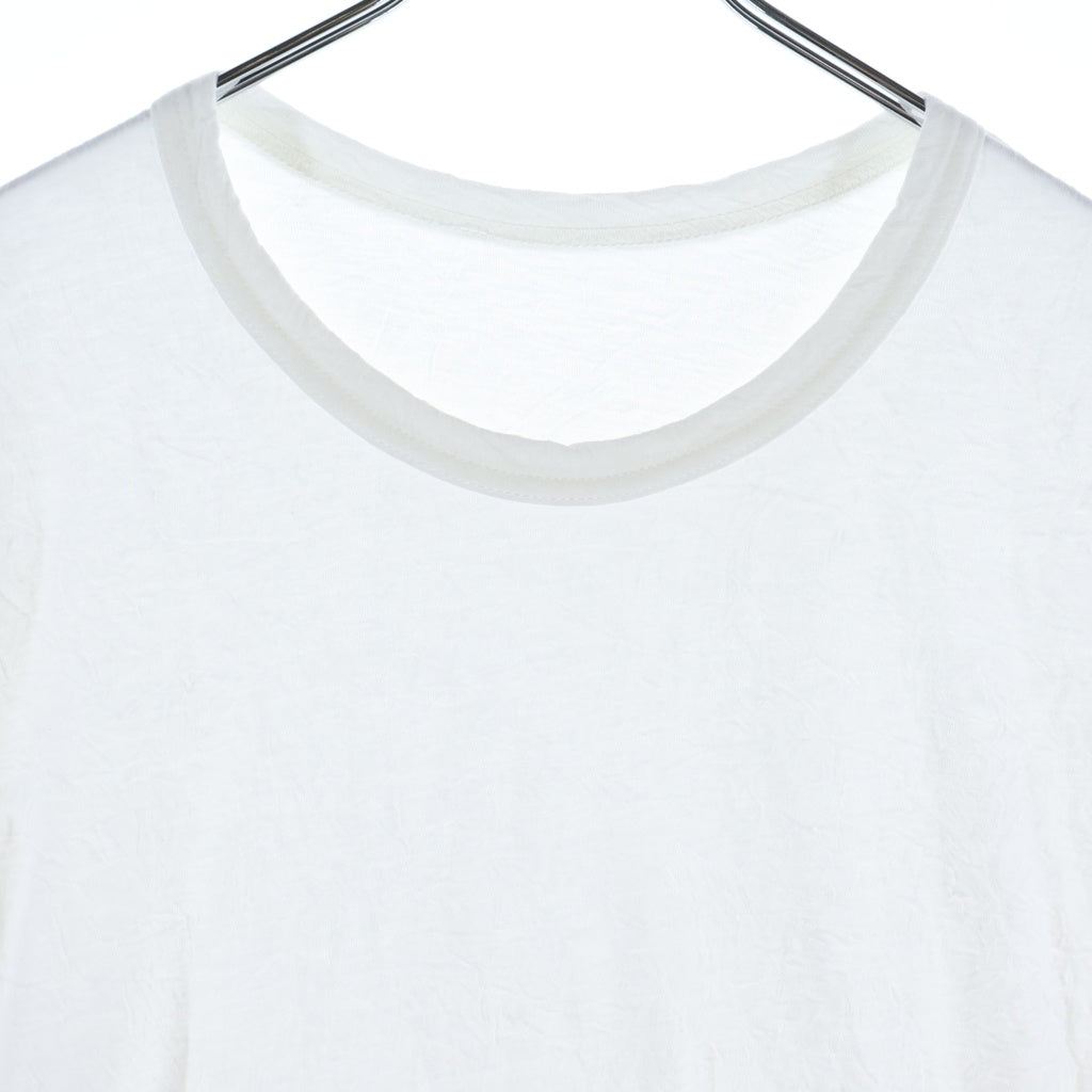 Ground Y(グラウンドワイ) CATCH WASHER HEM ROUND JUMBO T-SHIRT SHORT SLEEVES キャッチ ワッシャー ヘム ラウンド ジャンボ 半袖Tシャツ カットソー ホワイト GA-T05-042