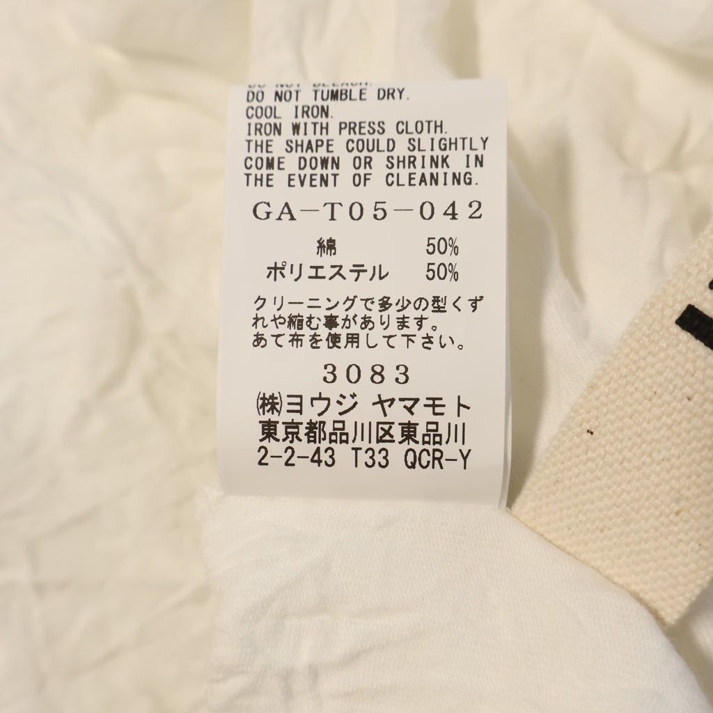 Ground Y(グラウンドワイ) CATCH WASHER HEM ROUND JUMBO T-SHIRT SHORT SLEEVES キャッチ ワッシャー ヘム ラウンド ジャンボ 半袖Tシャツ カットソー ホワイト GA-T05-042