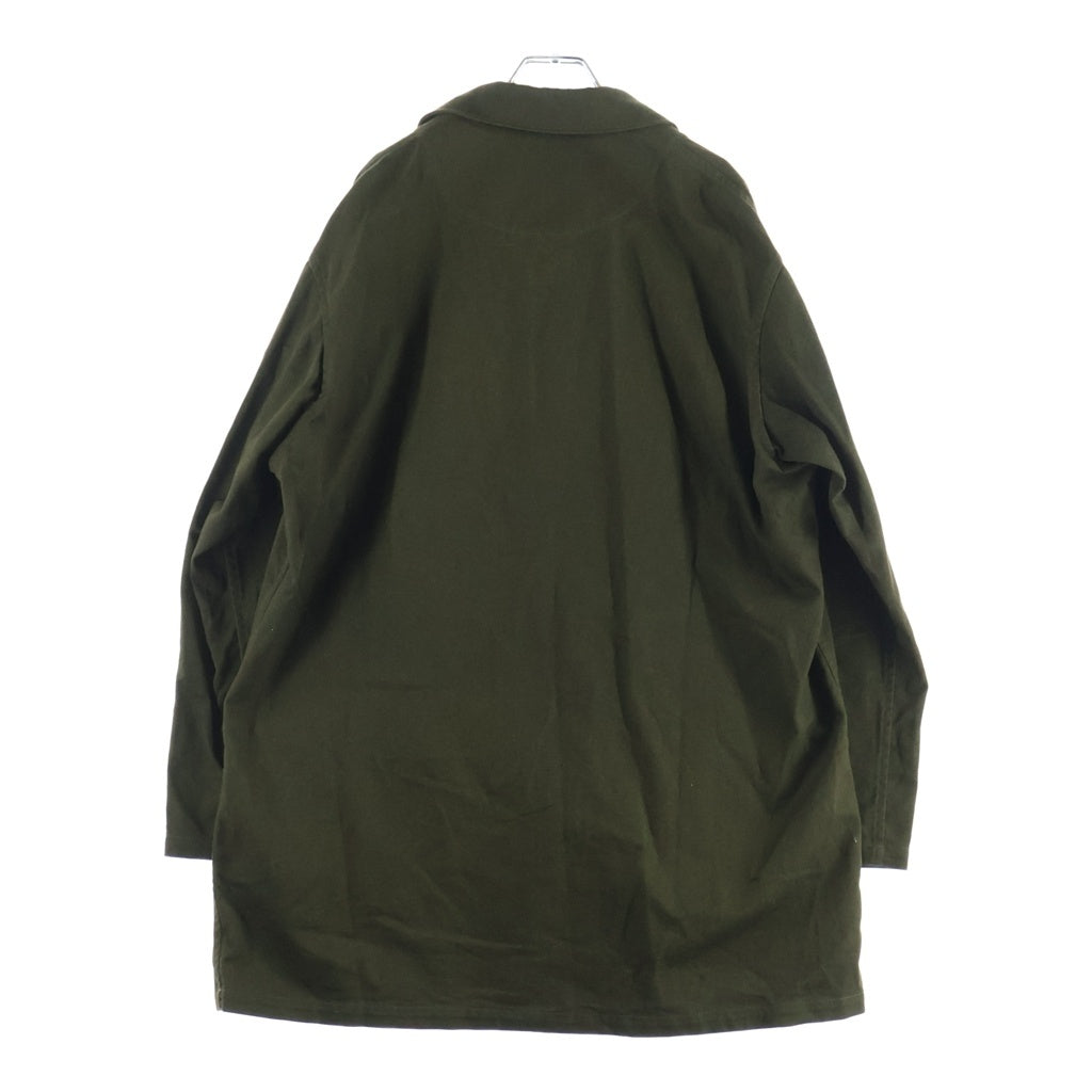s'yte(サイト) COTTON DRILL BORO APPLIQUE LONG JACKET コットン ドリル ボロ アップリケ ロング ジャケット カーキ UB-J10-004