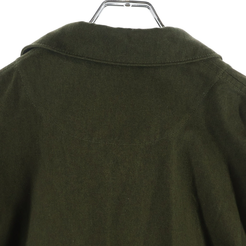 s'yte(サイト) COTTON DRILL BORO APPLIQUE LONG JACKET コットン ドリル ボロ アップリケ ロング ジャケット カーキ UB-J10-004