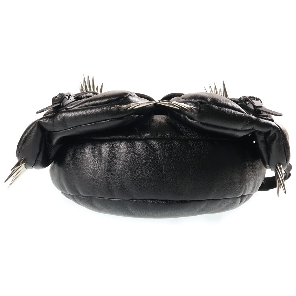 COMME des GARCONS(コムデギャルソン) 24AW ×インナーラウム スモールスパイクハーフムーンショルダーバッグ ブラック JP-K202