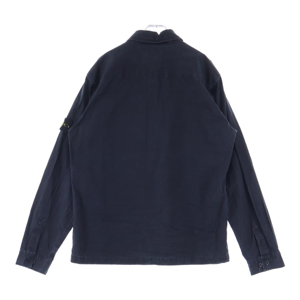 STONE ISLAND(ストーンアイランド) 12AW TELA COTTON POCKET OVERSHIRT テラ コットン ポケット オーバー 長袖シャツ ネイビー 5715110KN