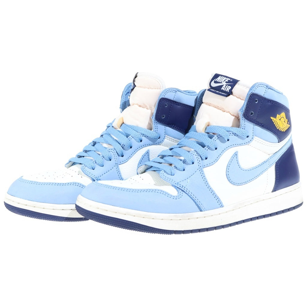 NIKE(ナイキ) WMNS AIR JORDAN RETRO HIGH OG FIRST IN FLIGHT エア ジョーダン 1 レトロ ファースト イン フライト ハイカットスニーカー ライトブルー US11.5/28.5cm FD2596-400