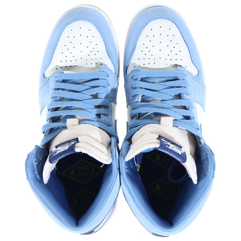NIKE(ナイキ) WMNS AIR JORDAN RETRO HIGH OG FIRST IN FLIGHT エア ジョーダン 1 レトロ ファースト イン フライト ハイカットスニーカー ライトブルー US11.5/28.5cm FD2596-400