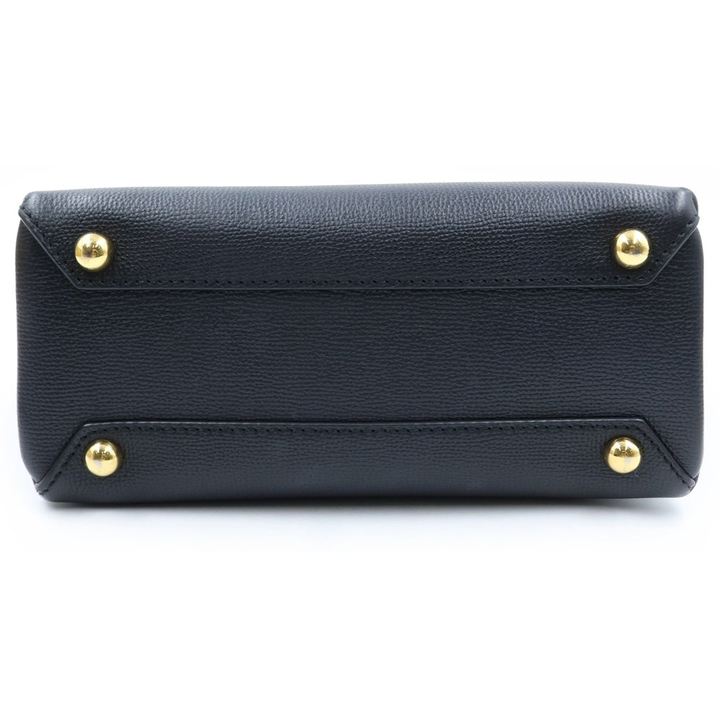BURBERRY(バーバリー) スモールバナーハウスチェック レザー 2WAY ショルダー ハンドバッグ ブラック 8068556 レディース