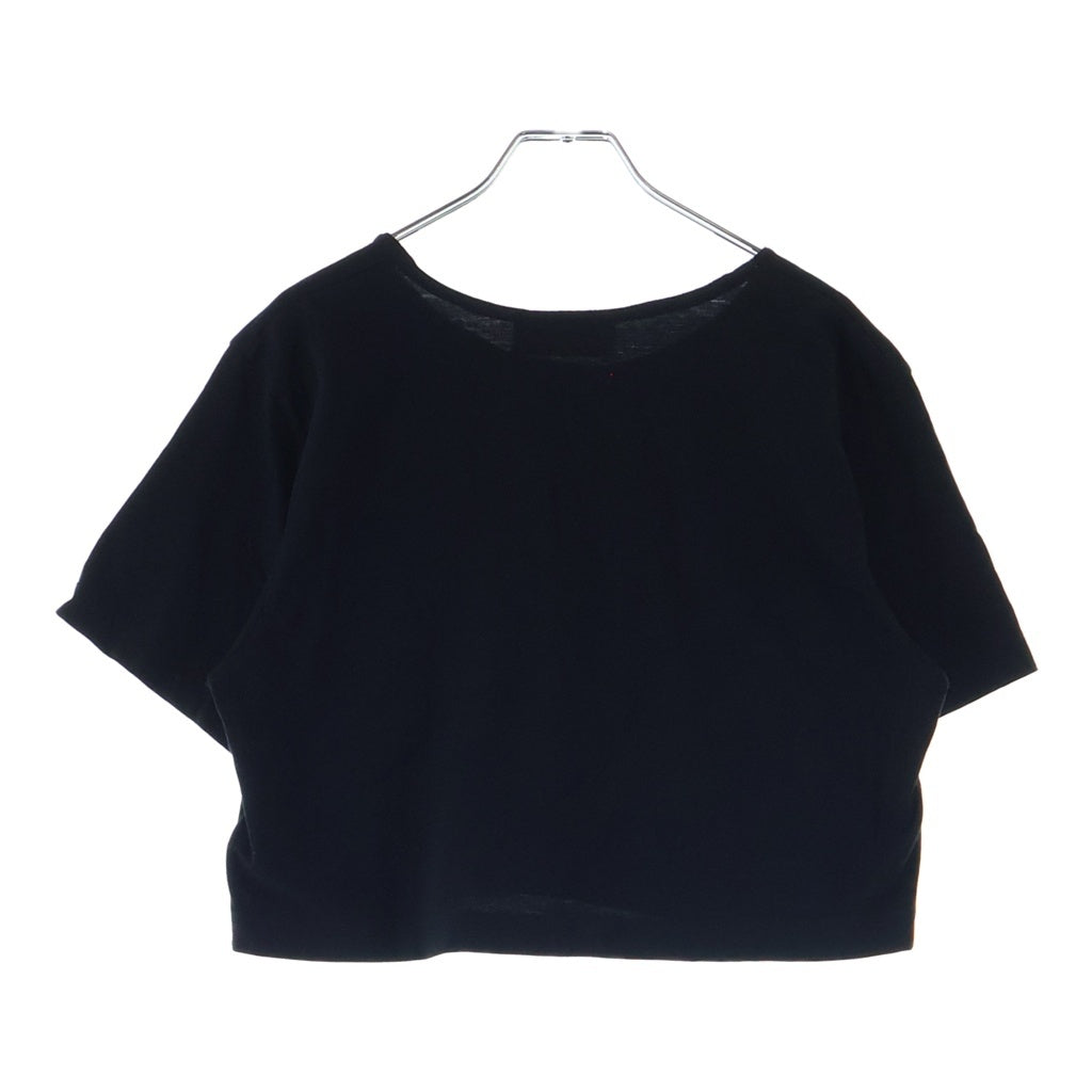 FENDI(フェンディ) フロントロゴ クロップド クルーネック半袖Tシャツ カットソー レディース ブラック FS7901 AKS3