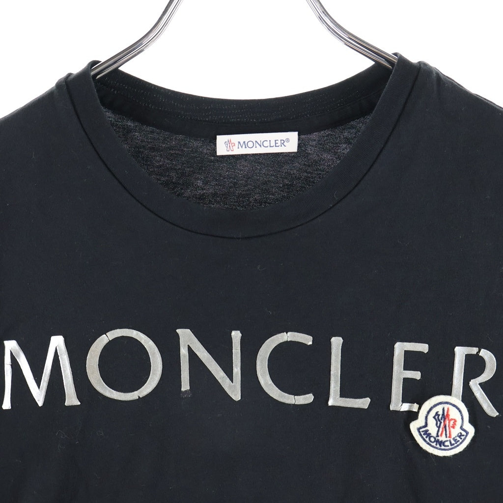 MONCLER(モンクレール) 20SS フロントロゴ クルーネック半袖Tシャツ カットソー ブラック F10938C71510 レディース