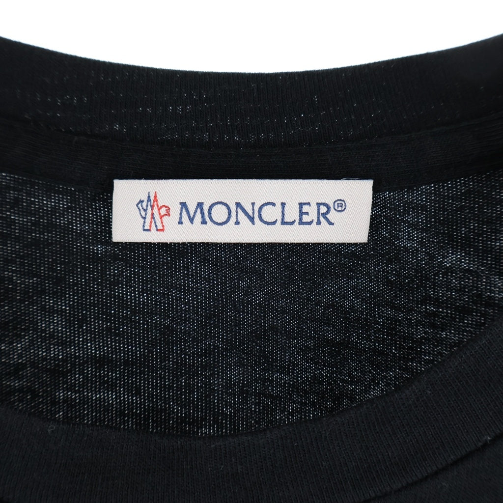 MONCLER(モンクレール) 20SS フロントロゴ クルーネック半袖Tシャツ カットソー ブラック F10938C71510 レディース