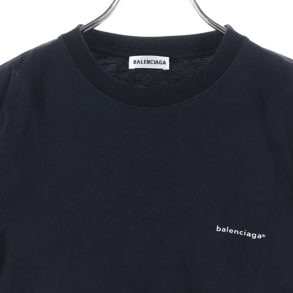 BALENCIAGA(バレンシアガ) ロゴプリント クルーネック半袖Tシャツ カットソー レディース ブラック 556107 TYK28