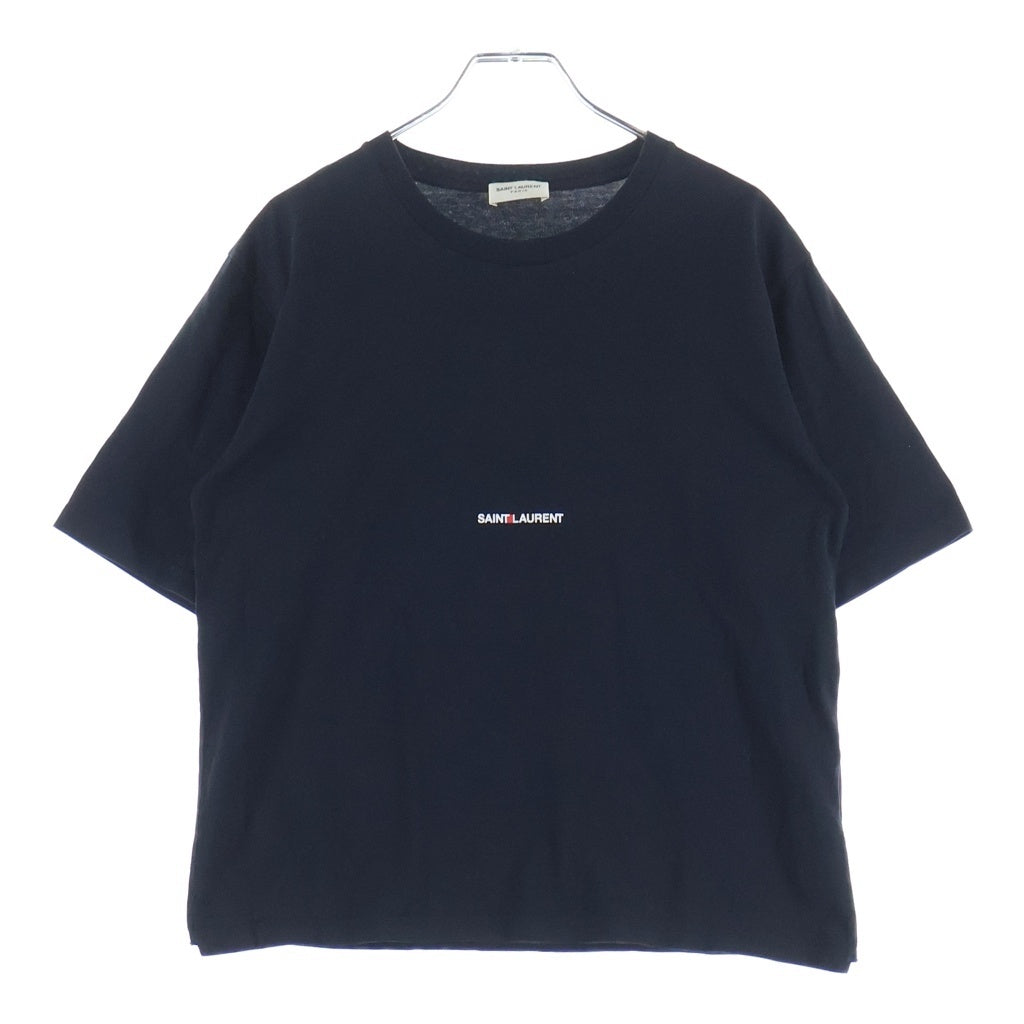 SAINT LAURENT PARIS(サンローランパリ) ロゴプリント クルーネック半袖Tシャツ カットソー ブラック 460876 YB2DQ