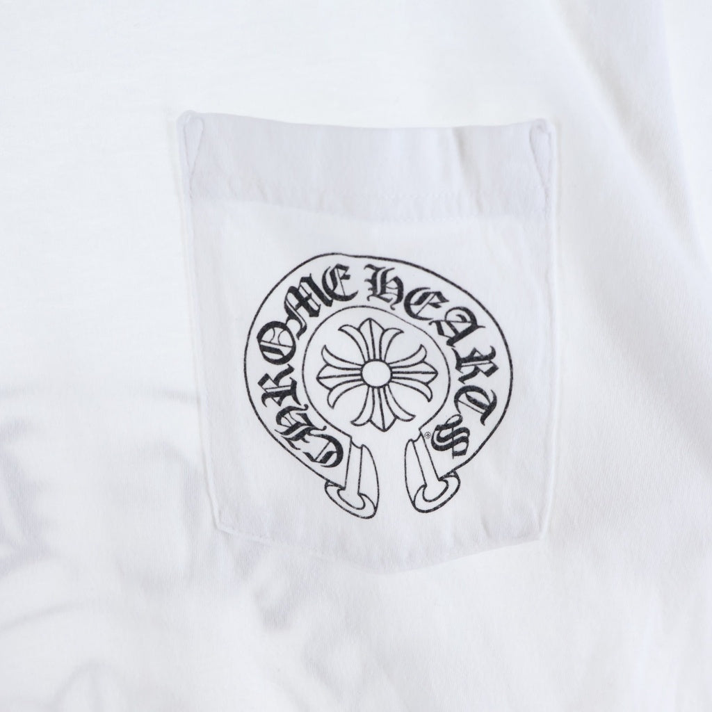 CHROME HEARTS(クロムハーツ) HONOLULU LIMITED HORSESHOE TEE ホノルル限定 リミテッド ホースシュープリント クルーネック半袖Tシャツ カットソー ホワイト
