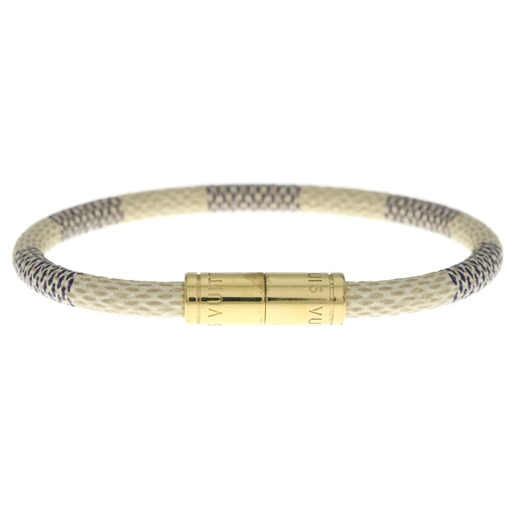 LOUIS VUITTON(ルイヴィトン) ダミエアズール ブラスレ キープイット バングル ブレスレット ゴールド金具 ホワイト/ネイビー M6607E レディース