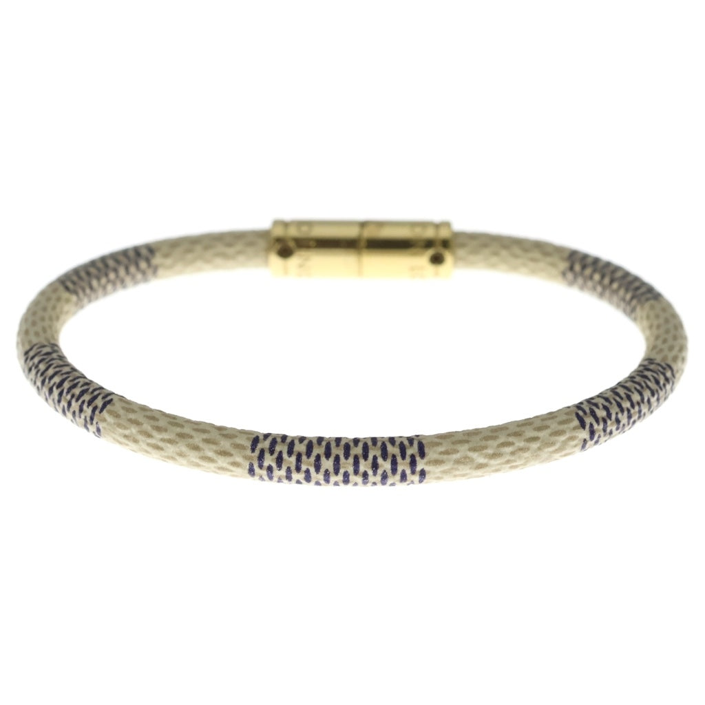 LOUIS VUITTON(ルイヴィトン) ダミエアズール ブラスレ キープイット バングル ブレスレット ゴールド金具 ホワイト/ネイビー M6607E レディース