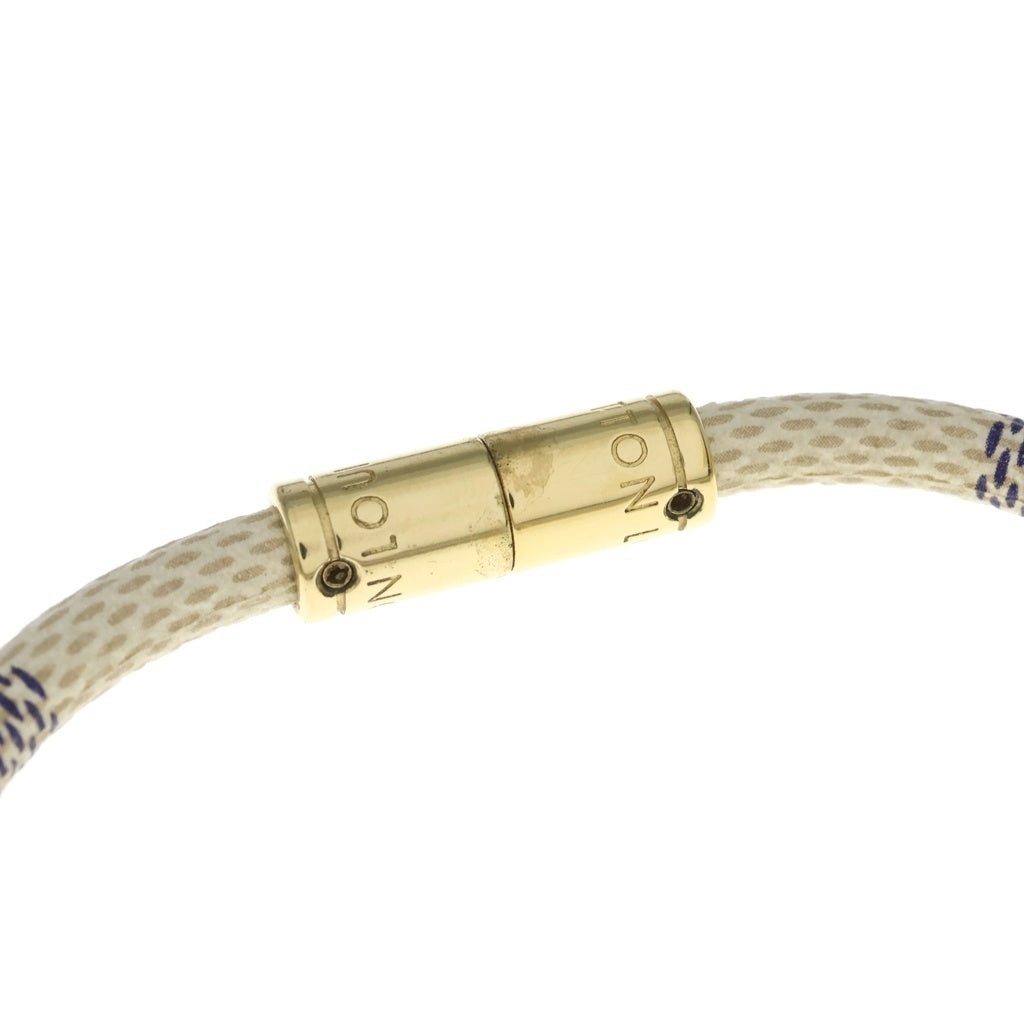 LOUIS VUITTON(ルイヴィトン) ダミエアズール ブラスレ キープイット バングル ブレスレット ゴールド金具 ホワイト/ネイビー M6607E レディース