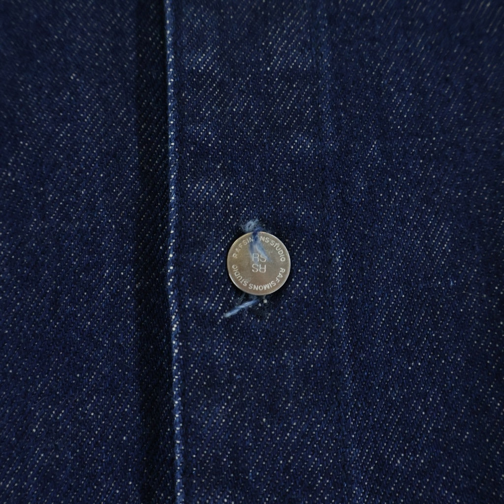 RAF SIMONS(ラフシモンズ) 21AW STRAIGHT FIT DENIM SHIRT RSロゴパッチ付 オーバーサイズ ストレートフィット デニム 長袖シャツ インディゴ 212-M242