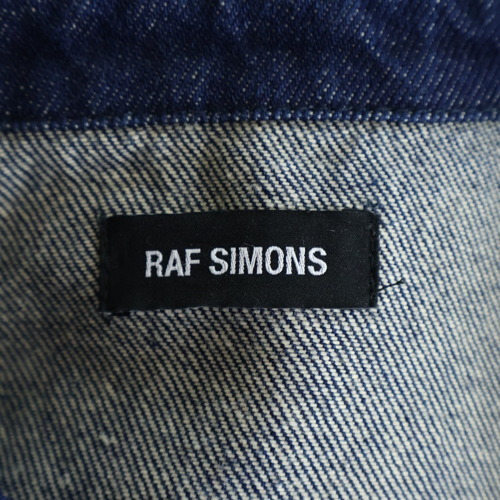 RAF SIMONS(ラフシモンズ) 21AW STRAIGHT FIT DENIM SHIRT RSロゴパッチ付 オーバーサイズ ストレートフィット デニム 長袖シャツ インディゴ 212-M242