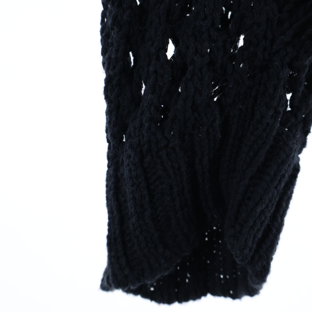 Feng Chen Wang(フェン チェン ワン) KNIT SWEATER ローゲージ メッシュコットンニット セーター ブラック 7874140208