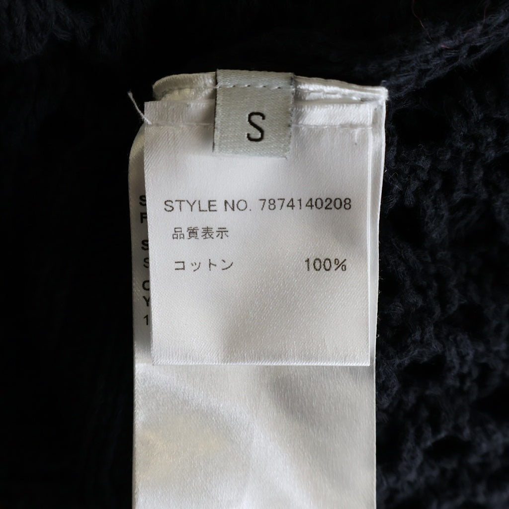 Feng Chen Wang(フェン チェン ワン) KNIT SWEATER ローゲージ メッシュコットンニット セーター ブラック 7874140208