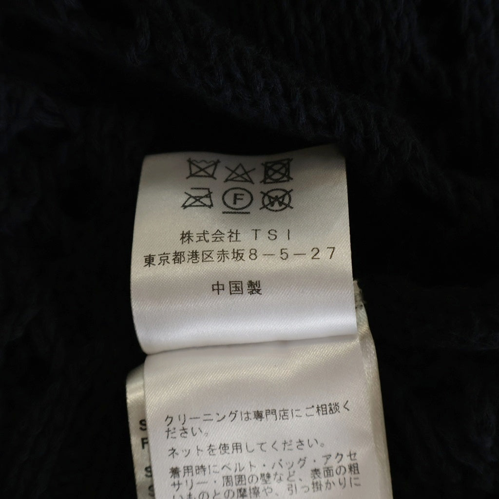 Feng Chen Wang(フェン チェン ワン) KNIT SWEATER ローゲージ メッシュコットンニット セーター ブラック 7874140208