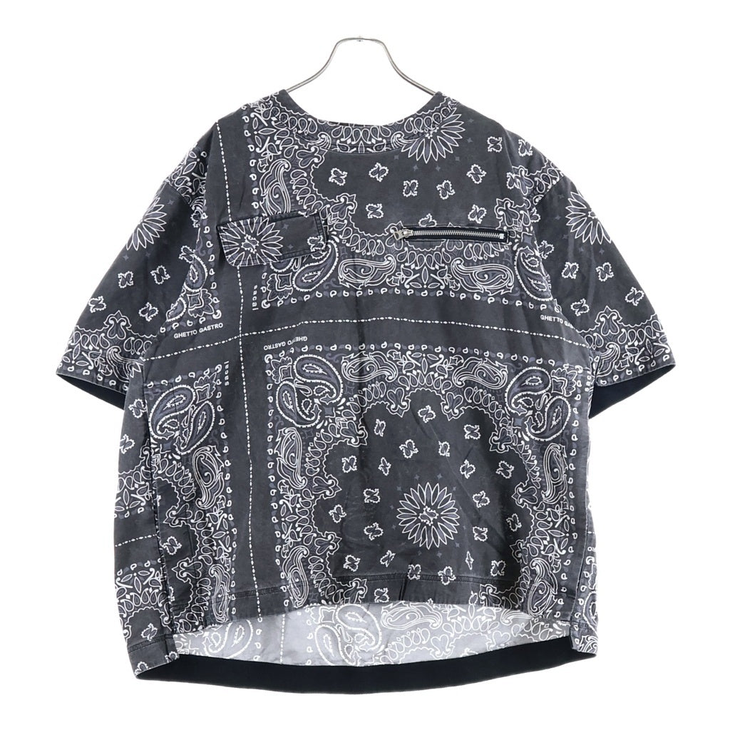 Sacai(サカイ) 23SS GHETTO GASTRO BANDANA PRINT PULLOVER ゲットー ガストロ バンダナプリント クルーネック 半袖プルオーバーシャツ ブラック 23-0639S