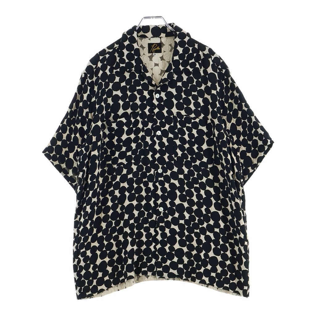 Needles(ニードルス) 21SS C.O.B. S/S ONE-UP SHIRT ワンアップ レーヨン 幾何学柄 半袖シャツ ブラック IN089
