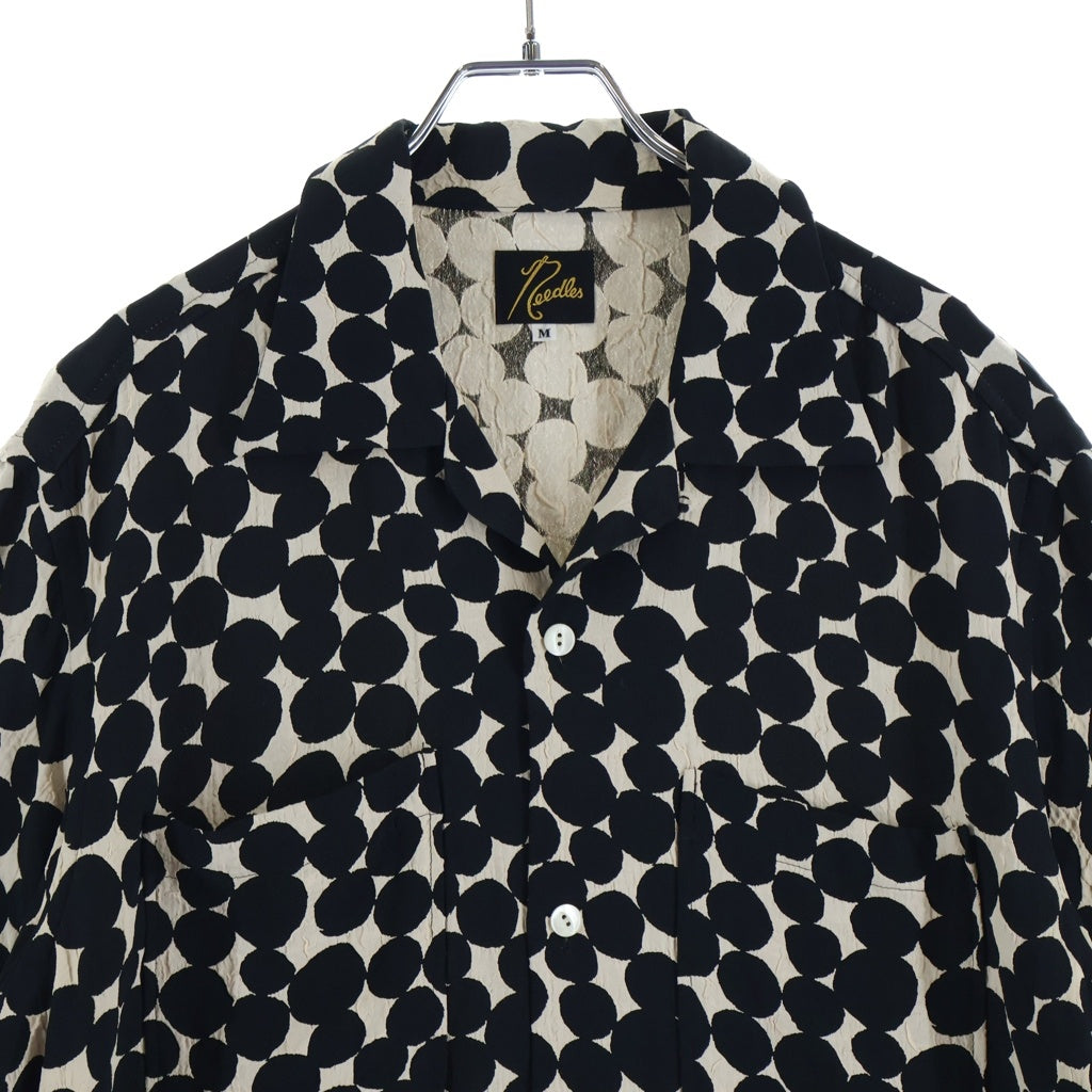 Needles(ニードルス) 21SS C.O.B. S/S ONE-UP SHIRT ワンアップ レーヨン 幾何学柄 半袖シャツ ブラック IN089
