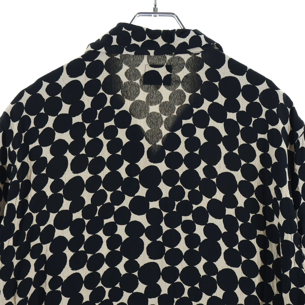 Needles(ニードルス) 21SS C.O.B. S/S ONE-UP SHIRT ワンアップ レーヨン 幾何学柄 半袖シャツ ブラック IN089