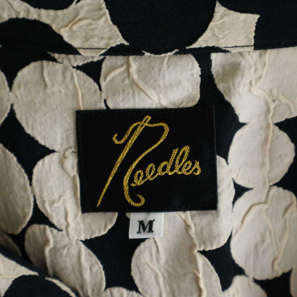 Needles(ニードルス) 21SS C.O.B. S/S ONE-UP SHIRT ワンアップ レーヨン 幾何学柄 半袖シャツ ブラック IN089