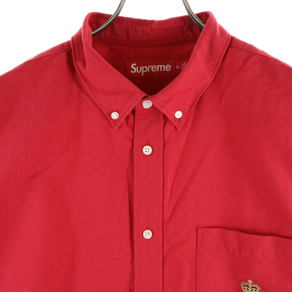 SUPREME(シュプリーム) 25AW Loose Fit Flannel Oxford Shirt ルーズフィット フランネル オックスフォード ボタンダウン 長袖シャツ レッド