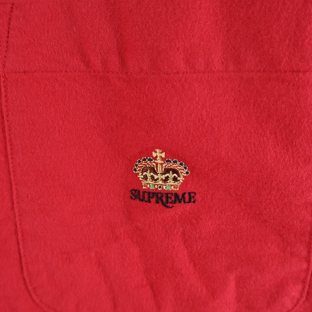 SUPREME(シュプリーム) 25AW Loose Fit Flannel Oxford Shirt ルーズフィット フランネル オックスフォード ボタンダウン 長袖シャツ レッド