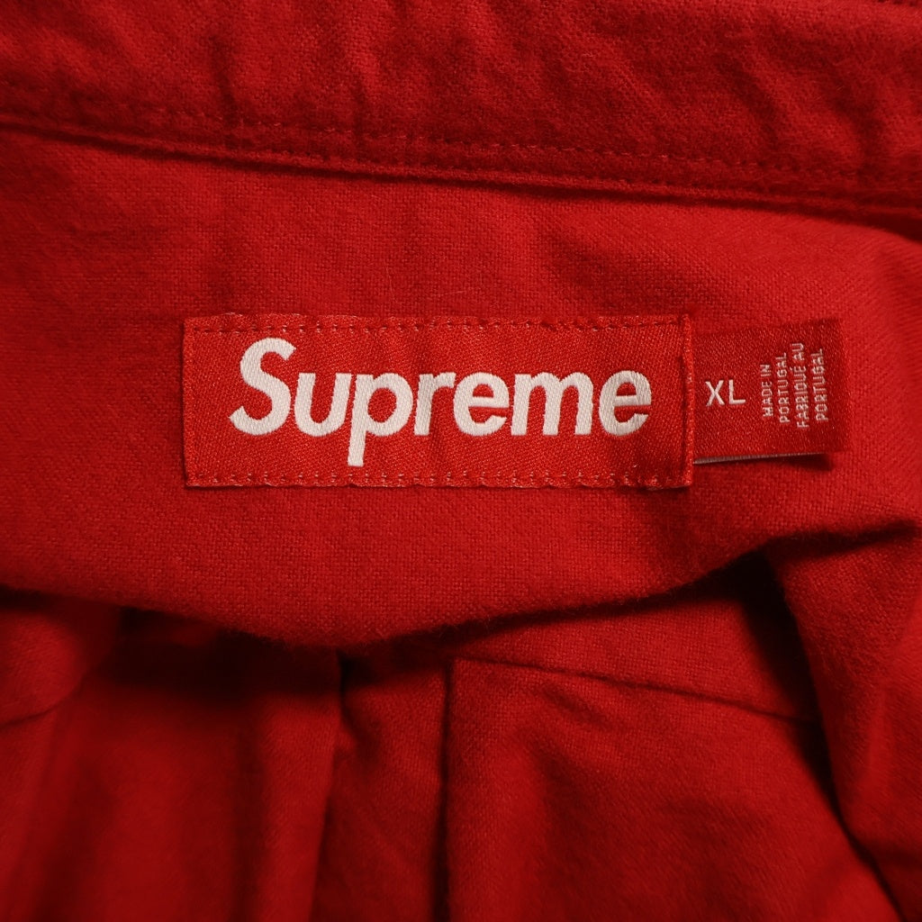 SUPREME(シュプリーム) 25AW Loose Fit Flannel Oxford Shirt ルーズフィット フランネル オックスフォード ボタンダウン 長袖シャツ レッド