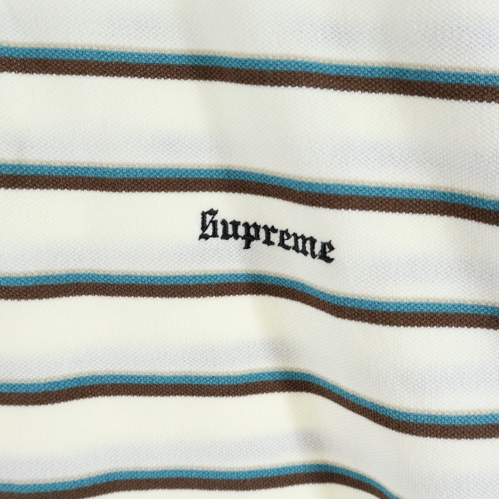 SUPREME(シュプリーム) 26SS Washed Stripe Polo ウォッシュド ストライプ 半袖ポロシャツ ホワイト