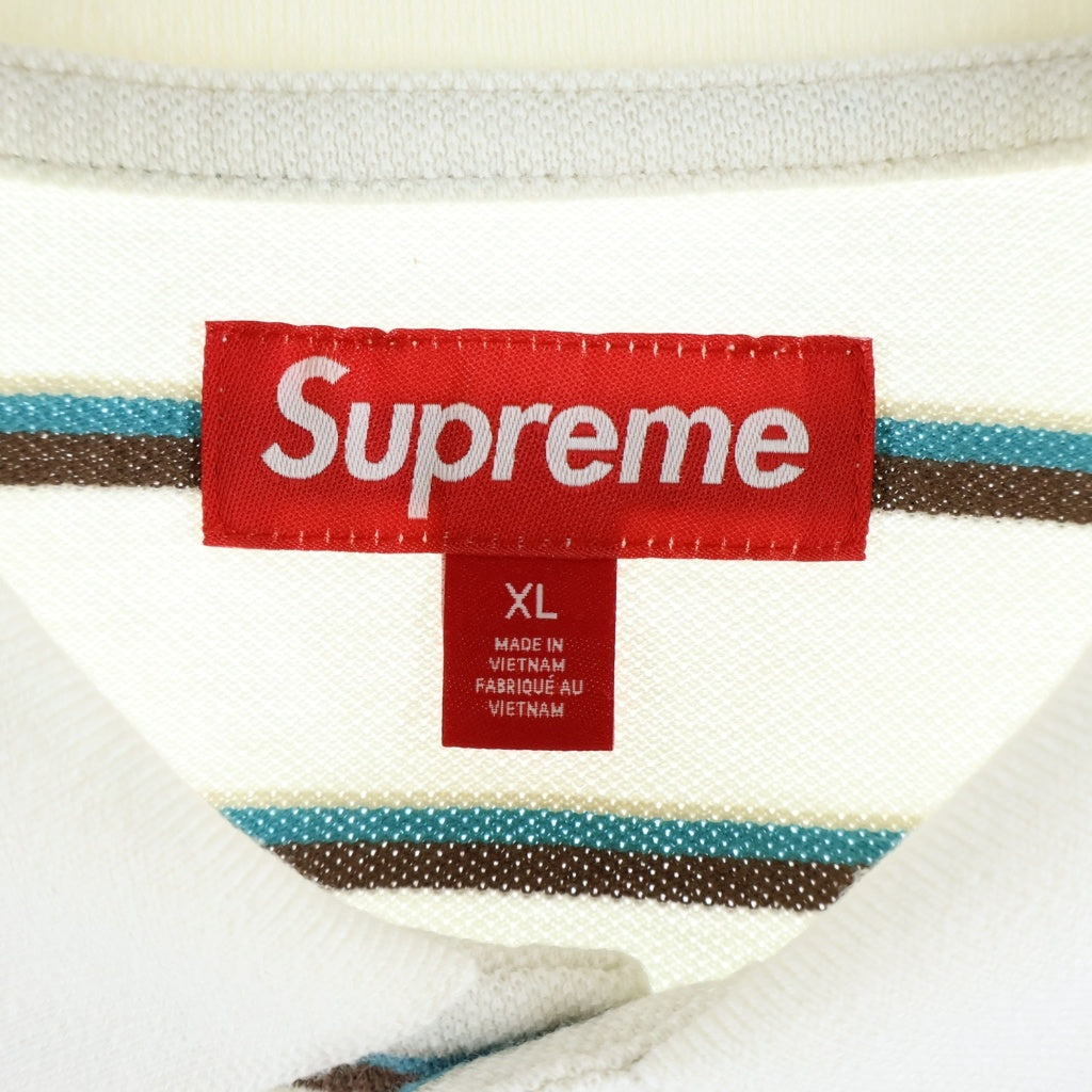 SUPREME(シュプリーム) 26SS Washed Stripe Polo ウォッシュド ストライプ 半袖ポロシャツ ホワイト