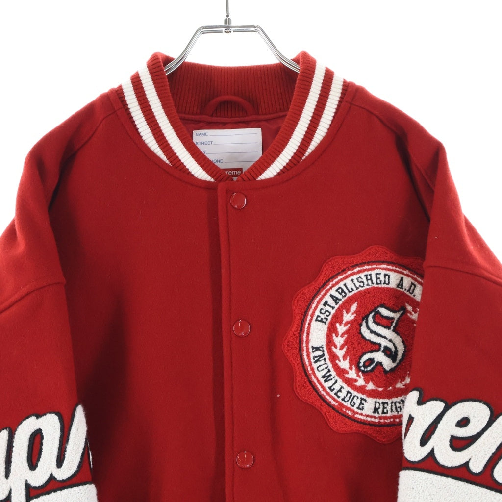SUPREME(シュプリーム) 24AW Veritas Varsity Jacket ウール ヴェリタス バーシティージャケット レッド