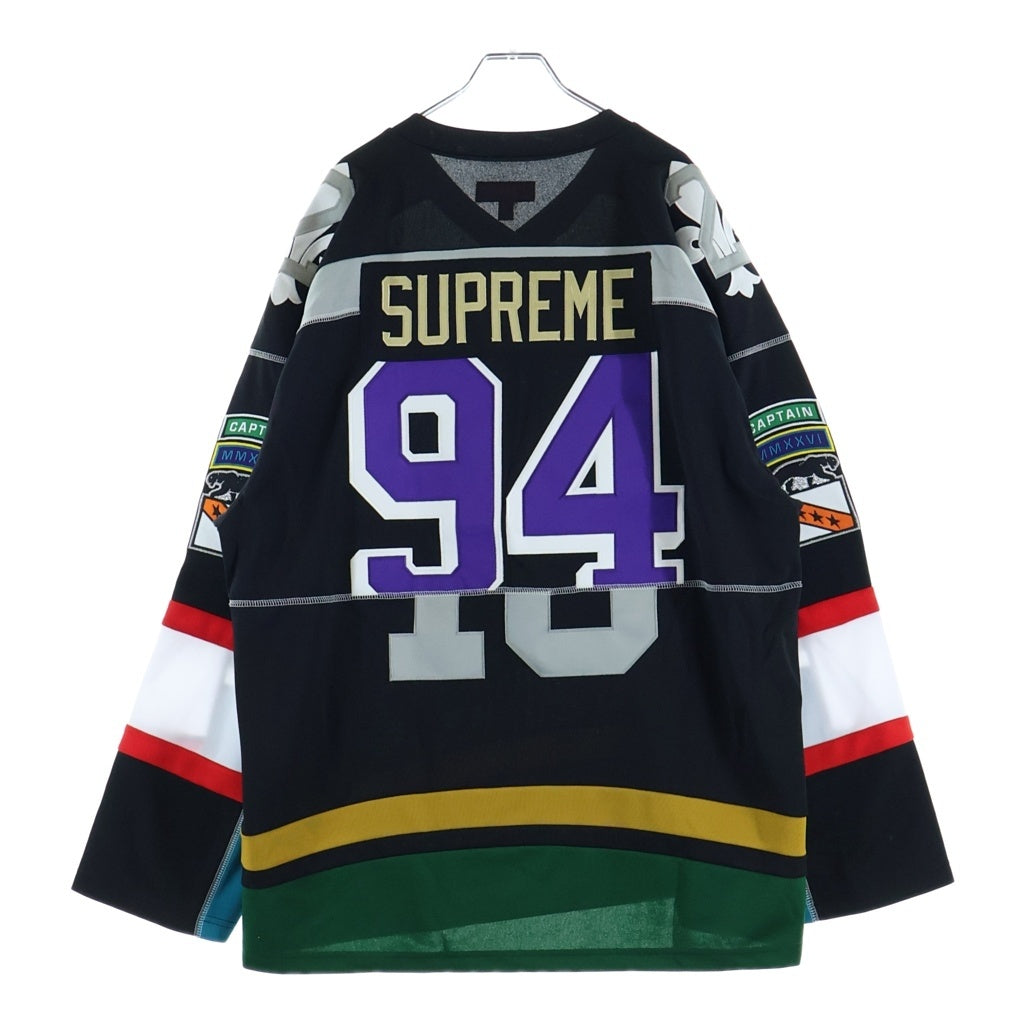 SUPREME(シュプリーム) 26SS Paneled Hockey Jersey パネルド 総柄 ホッケージャージー 長袖カットソー ブラック