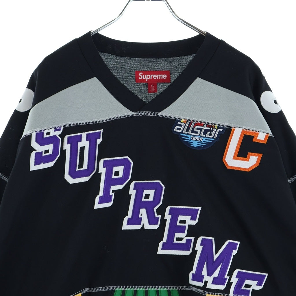 SUPREME(シュプリーム) 26SS Paneled Hockey Jersey パネルド 総柄 ホッケージャージー 長袖カットソー ブラック