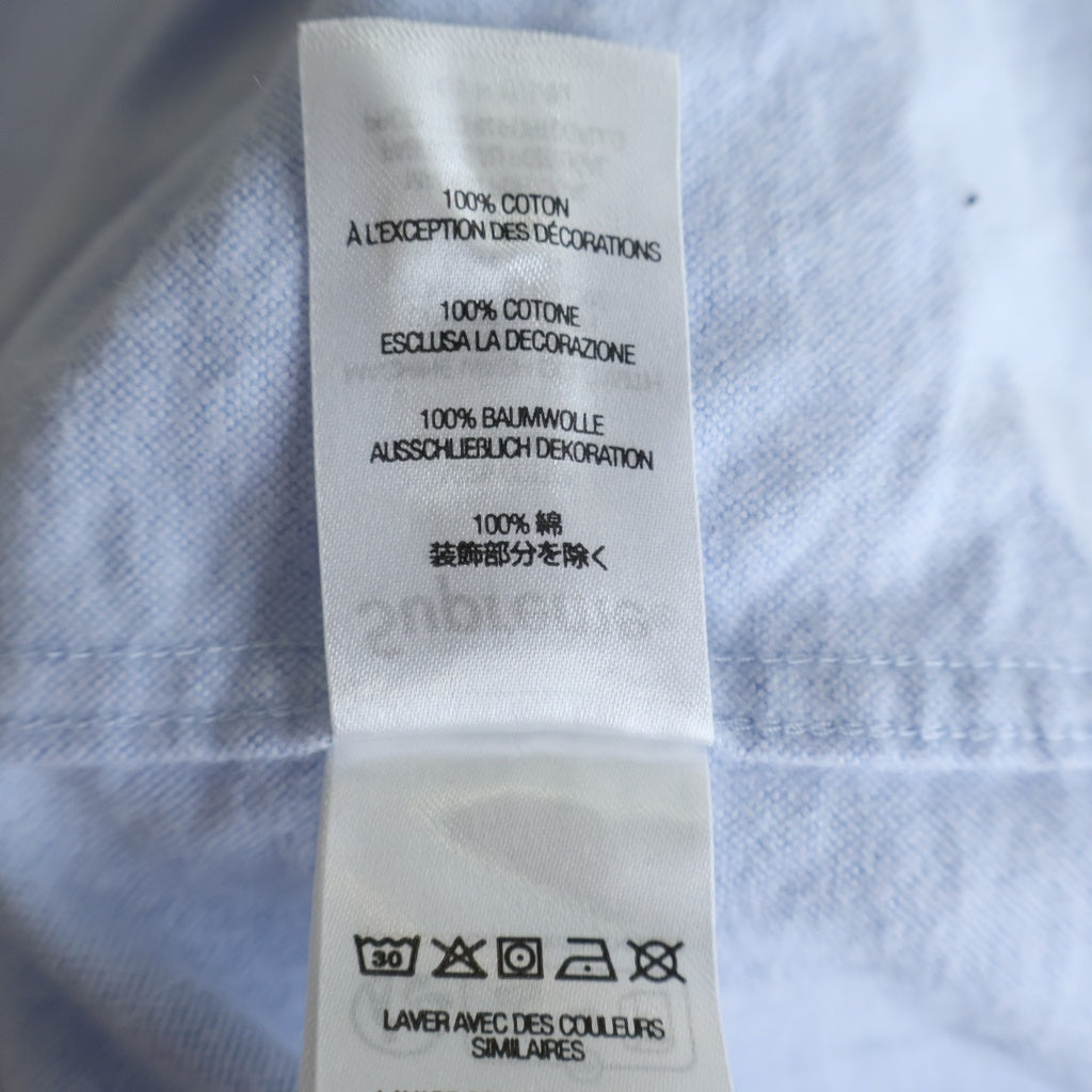 SUPREME(シュプリーム) 24SS Loose Fit Flannel Oxford Shirt クラウンロゴ ルーズフィット フランネル オックスフォード長袖シャツ ライトブルー