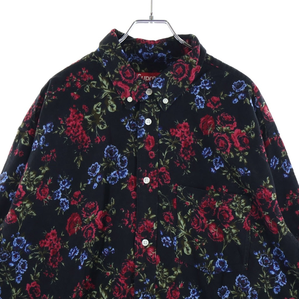 SUPREME(シュプリーム) 26SS Floral Flannnel Shirt フローラル総柄 フランネル長袖シャツ ブラック