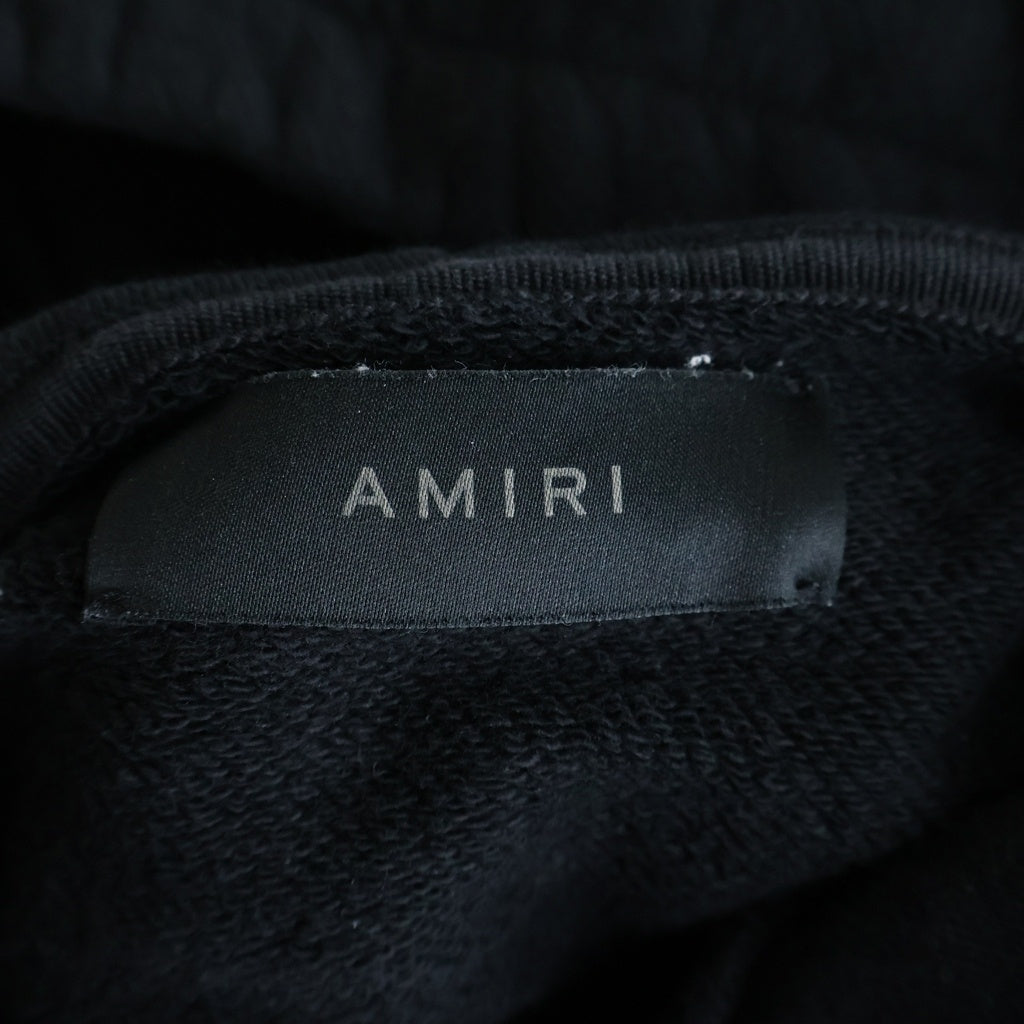 AMIRI(アミリ) Logo Print Cropped Pullover Hoodie ロゴプリント クロップド プルオーバーフーディ パーカー ブラック SR3GU0031SMRSTH1