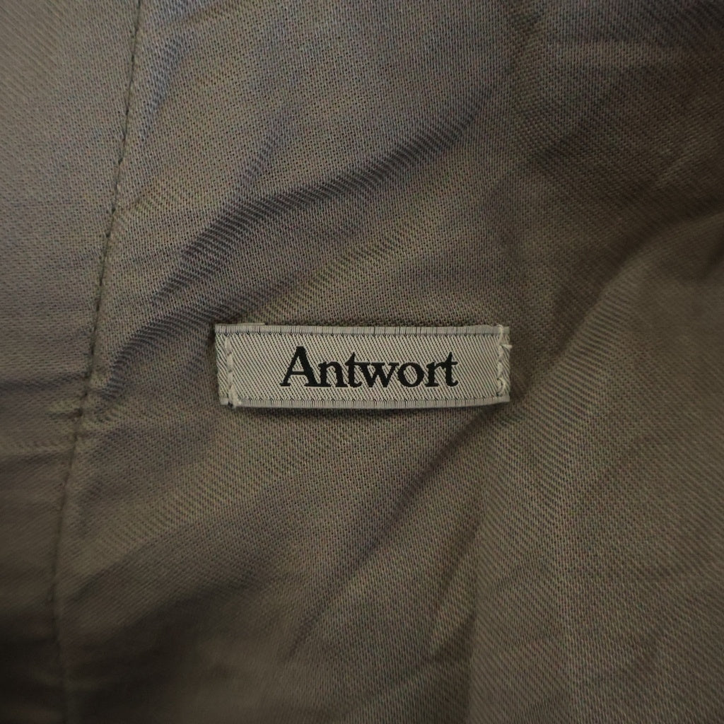Antwort(アントワート) 26SS DRAPE TUCK PANTS ドレープ ニータック ワイドパンツ グレー ANT-PT001