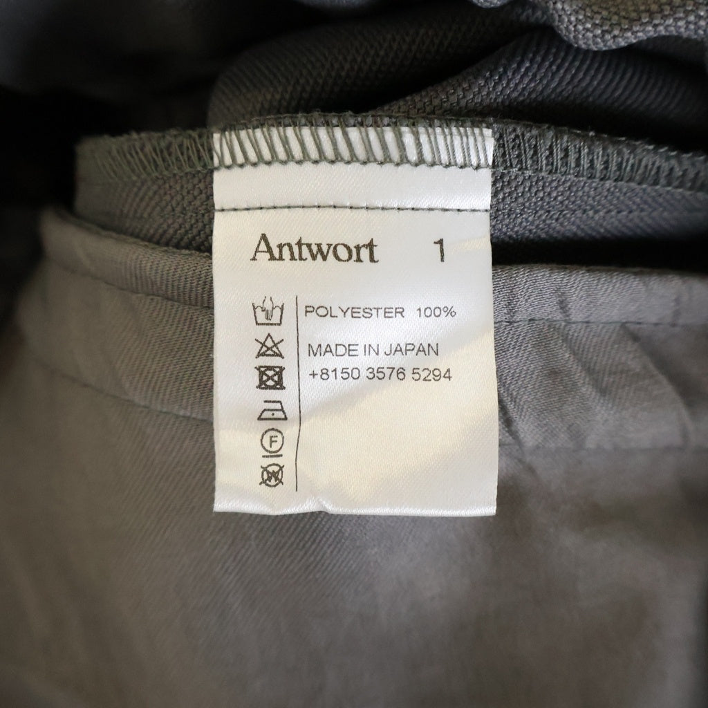 Antwort(アントワート) 26SS DRAPE TUCK PANTS ドレープ ニータック ワイドパンツ グレー ANT-PT001