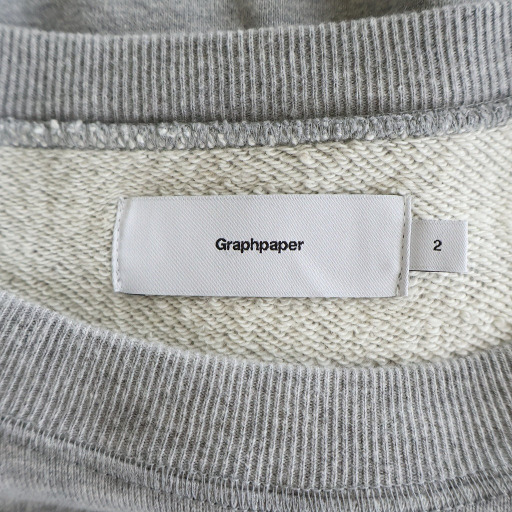 Graphpaper(グラフペーパー) 24AW AZUMA TERRY CREW NECK SWEAT アズマテリークルーネック プルオーバースウェット グレー GU243-70195B